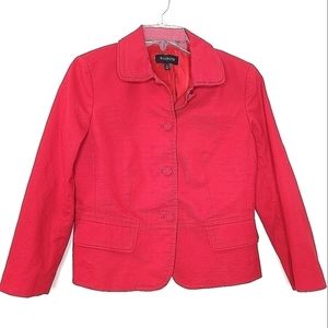 TALBOTS women's 8 vibrant red buttoned career blazer suit with long sleeves